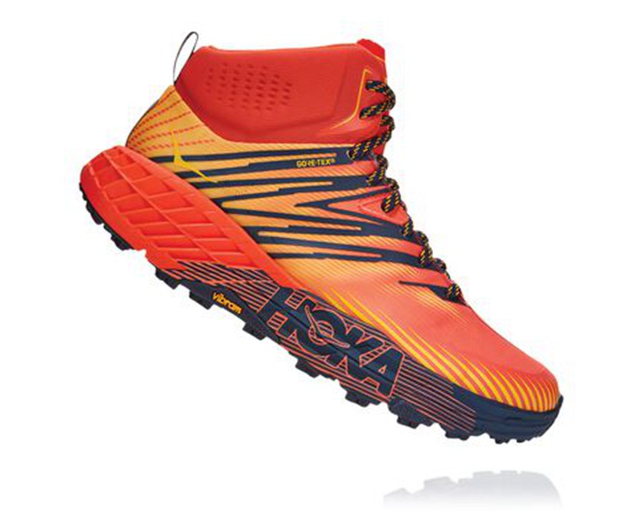 Hoka One One Trail Schoenen Heren - Speedgoat Mid Gore-Tex 2 - Rood - OQ2709543